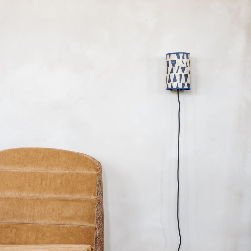 Josephine B. wall light: Navy checkerboard