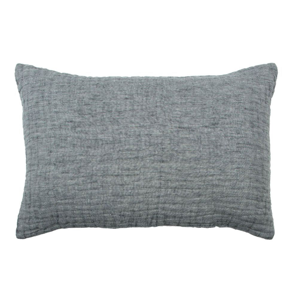 Coussin en lin gaufré Steel dark - Le Monde Sauvage