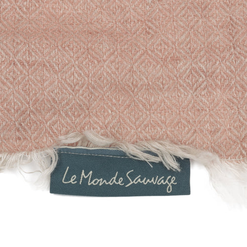 Chevron linen throw in Marsala
