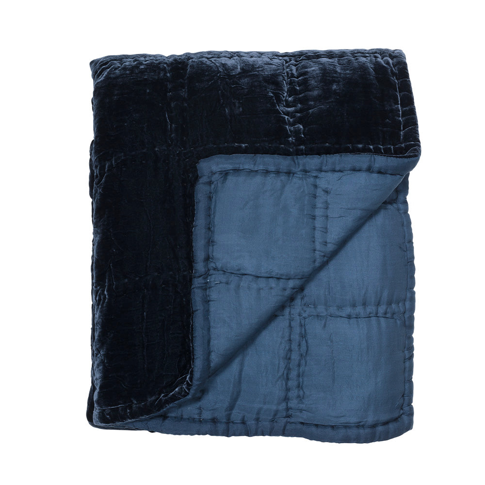 Quilt Goa by night Bleu nuit - Le Monde Sauvage