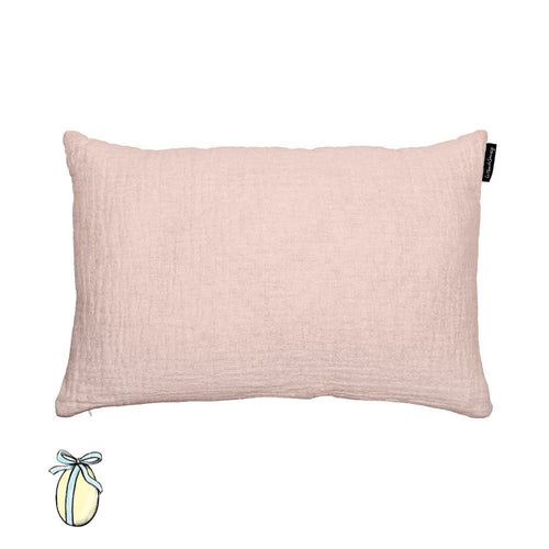 Waffled linen cushion in Nude light