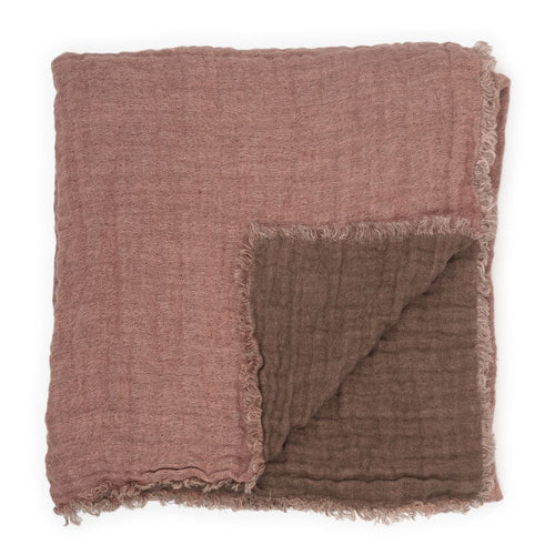 Waffled linen throw in Chinon 