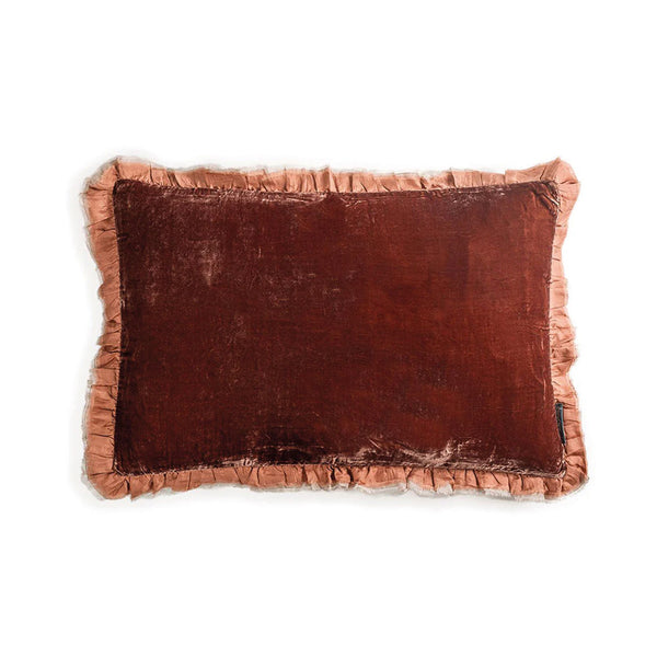 Le Monde Sauvage フリンジ付きベルベットクッション Séraphine cushion in Santa Fe - Le Monde Sauvage