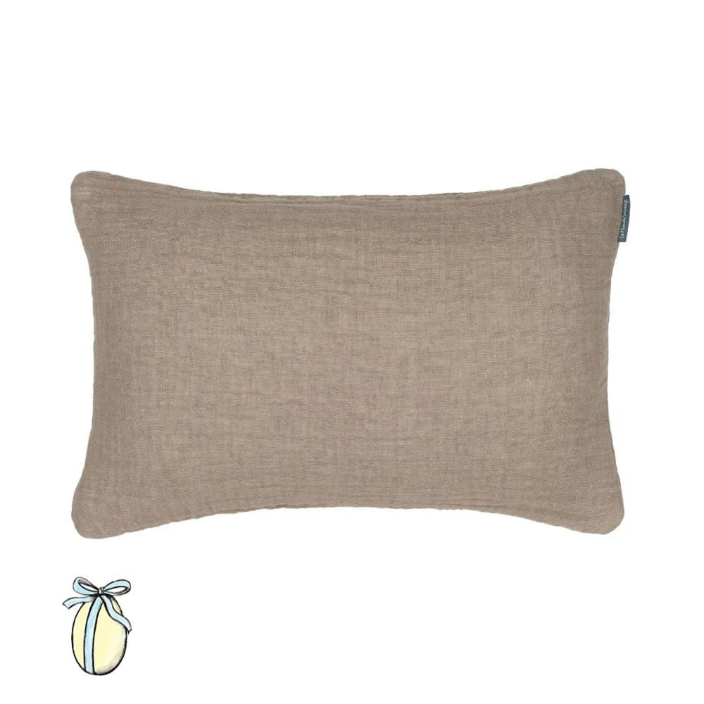 Waffled linen cushion in Naples dark