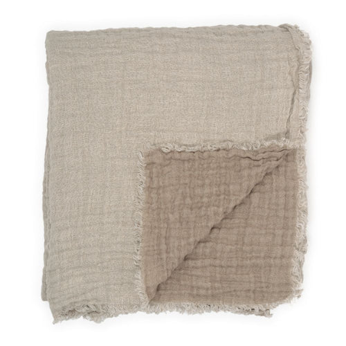Waffled linen throw in Naples