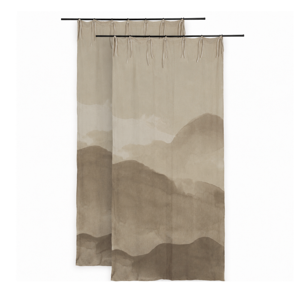 Lot de 2 rideaux Encre Owaka - Le Monde Sauvage