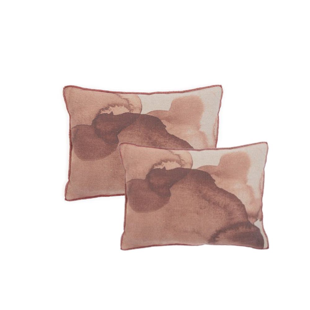 Lot de 2 housses de coussin Encre Sépia - 30x40 cm