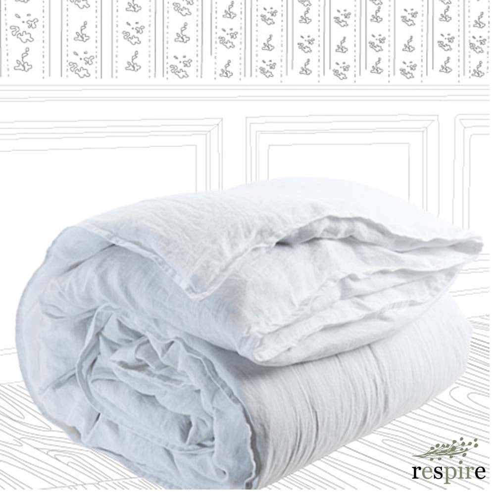 Le Monde Sauvage - Housse de couette en lin lavé Blanc