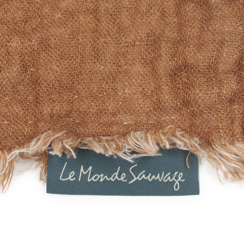 Waffled linen throw in Leather 