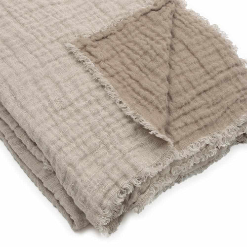 Waffled linen throw in Naples