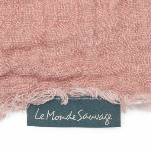 Waffled linen throw in Nude