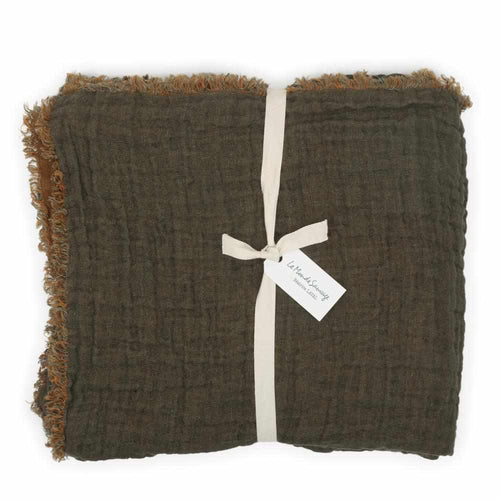 Waffled linen throw in Owaka