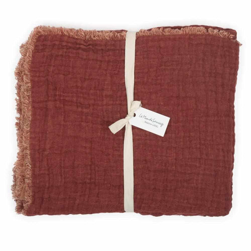 Waffled linen throw in Santa Fe