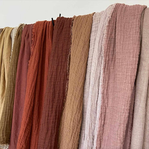 Waffled linen throw in Chinon 