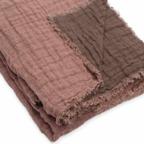 Waffled linen throw in Chinon 