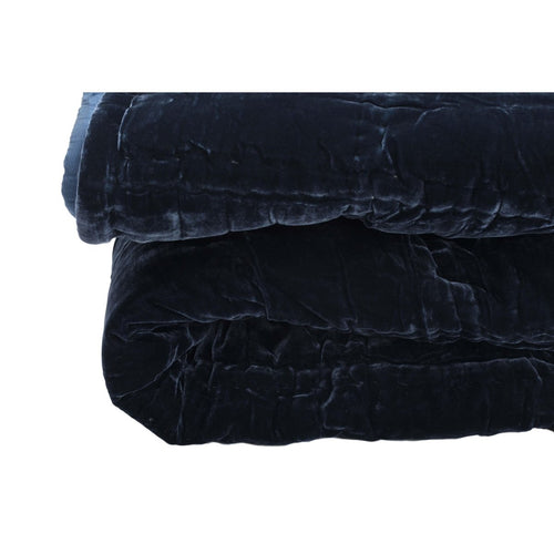 Goa by night quilt in Bleu nuit
